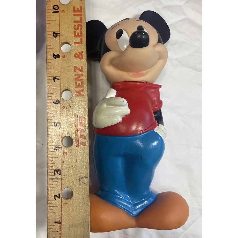 Vintage 1970s Walt Disney Mickey Mouse Coin Bank Rubber 12